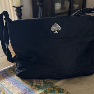 kate spade Black Nylon Messenger Crossbody with Spade Logo